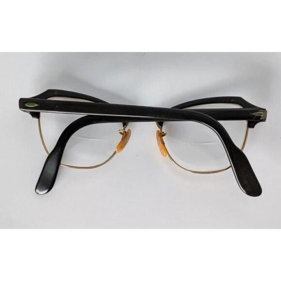 Vintage Cat Eye Bausch & Lomb Eyeglasses Black B&L Gold Filled Granny Bifocals - Picture 4 of 16